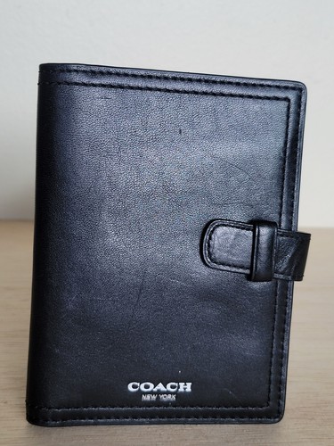 Coach black leather agenda - black,